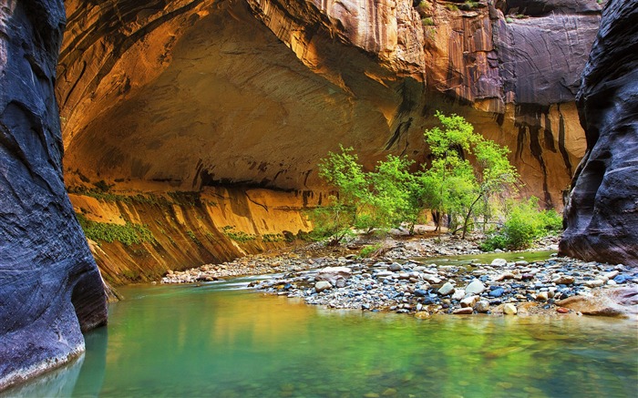 Pedras pequenas do rio Canyon Photo HD Wallpaper Visualizações:6682