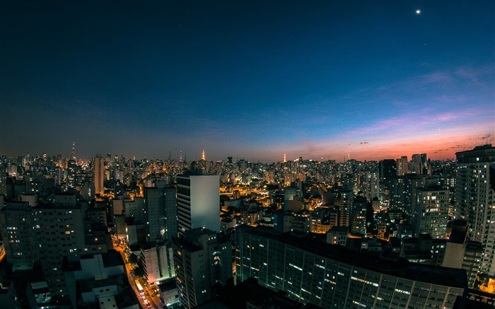 City night panorama HD papel de parede de mesa Visualizações:14196