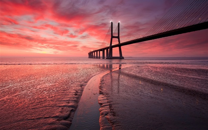 Ponte do mar Sunset Photo HD Wallpaper Visualizações:9126