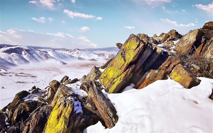 Altitude, bleu, ciel, glacier, moussu, rochers Vues:8838