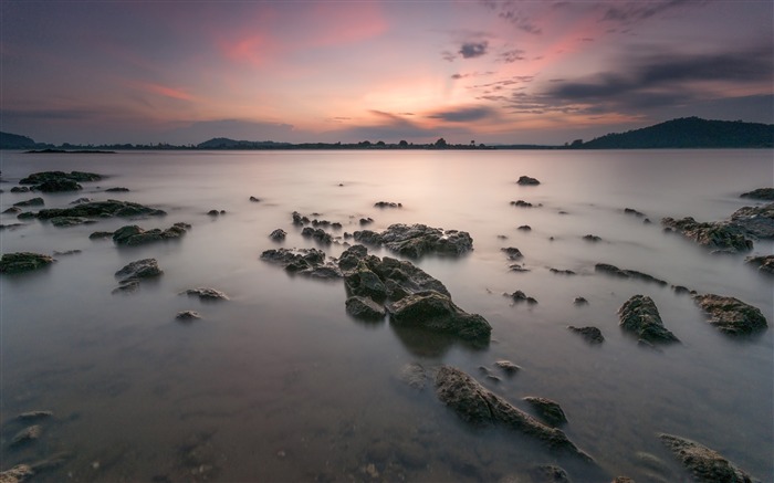 Plage,crépuscule,île,océan,HD,Paysage,Photographie Vues:8161