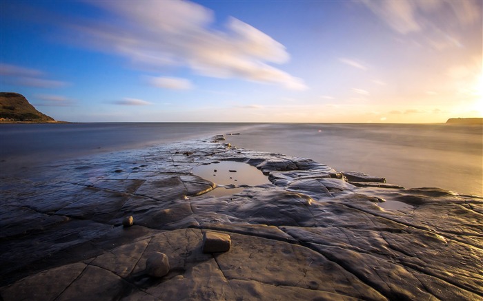 Côte, plage, roche, horizon, paysage Vues:7137