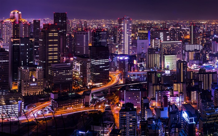 Japão City Lights Bright Skyscrapers 4K HD Visualizações:32546