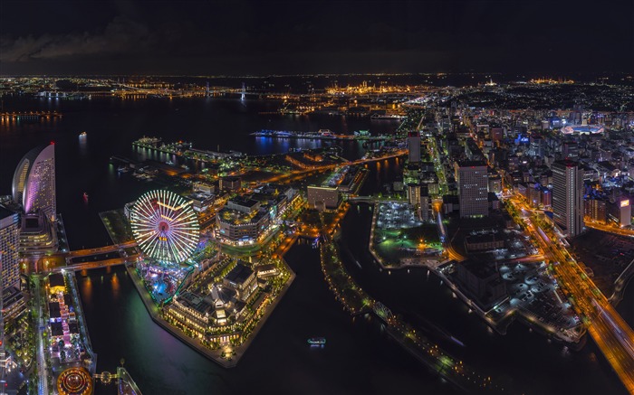 Japão Minato Mirai Night Skyline 4K HD Visualizações:21720