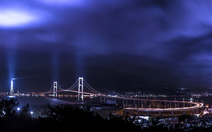 Japan Sea Bridge Luminous Skyline 4K HD Visualizações:18040