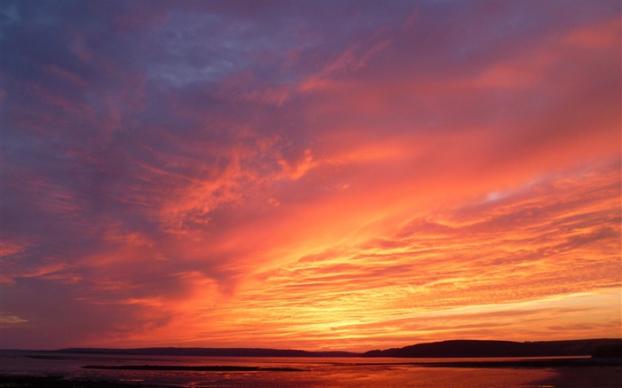 Été, paysage, océan, rive, coucher de soleil Vues:10223