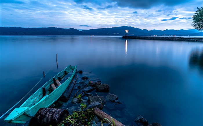 Abandonné, bateaux, lac, soirée, paysage Vues:7829