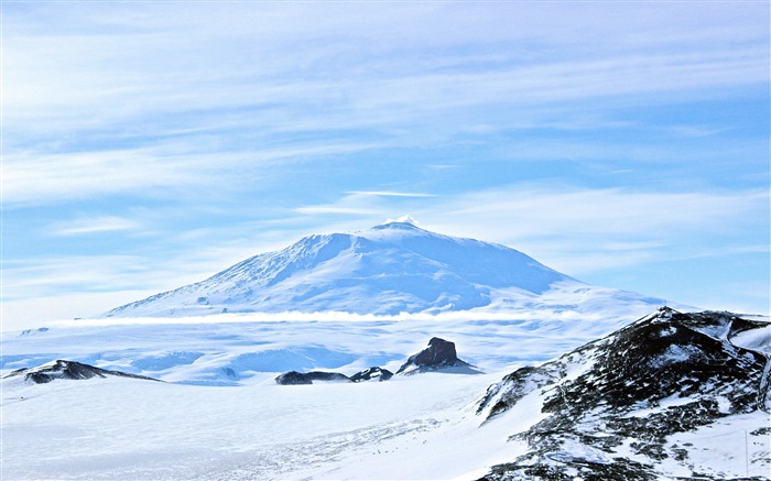 南極洲，火山，雪，冬天，山峰 查看次數:11001