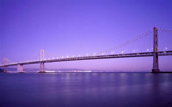 Ciudad, puente de mar, horizonte, noche Vistas:9277