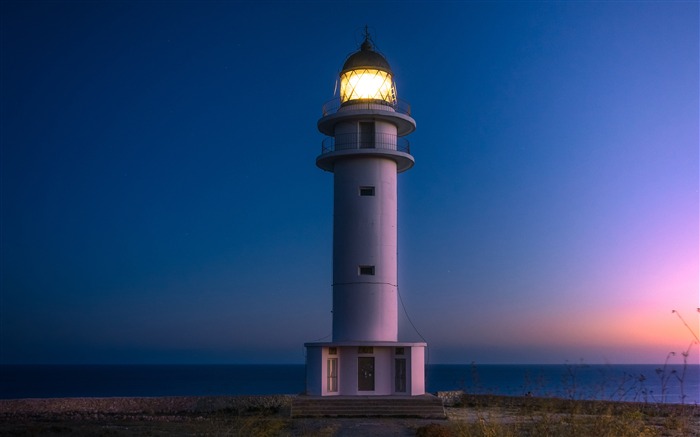 Costa, Horizonte, Noche, Faro, 4K Vistas:12556