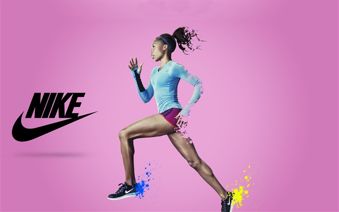 Nike, marque, annonces, affiche, fille en cours d'exécution Vues:27205