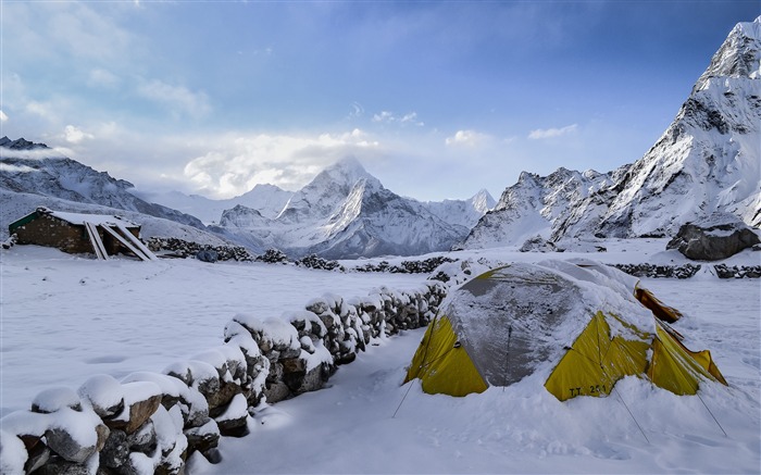 雪，山，登山，野營帳篷 查看次數:9687