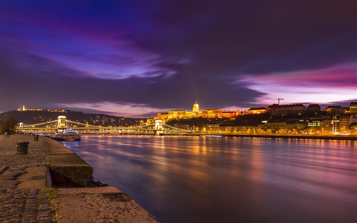 Turismo, ciudad, luces, noche, ribera, escenas, 4K Vistas:9695