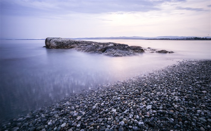 沙滩，海岸，水，岩，自然，地平线 浏览:7238