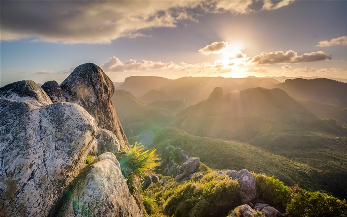 Bosque, alpino, roca, salida del sol,paisaje Vistas:12838