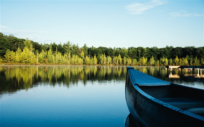 Lac, nature, paysage, forêt, bateau, matin Vues:8838