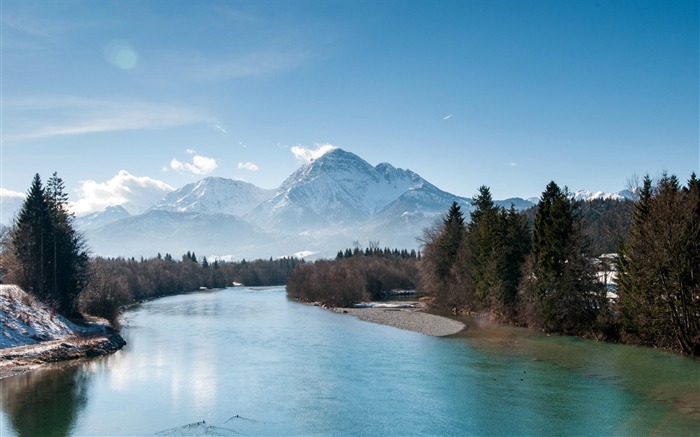 Été, rivière, neige, montagnes, forêt Vues:10635