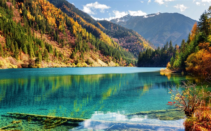 Parc Jiuzhaigou, 2017, Automne, Lac, Montagnes Vues:17925