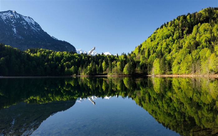 Lac, Vert, Jungle, Réflexion, Ciel bleu Vues:9835