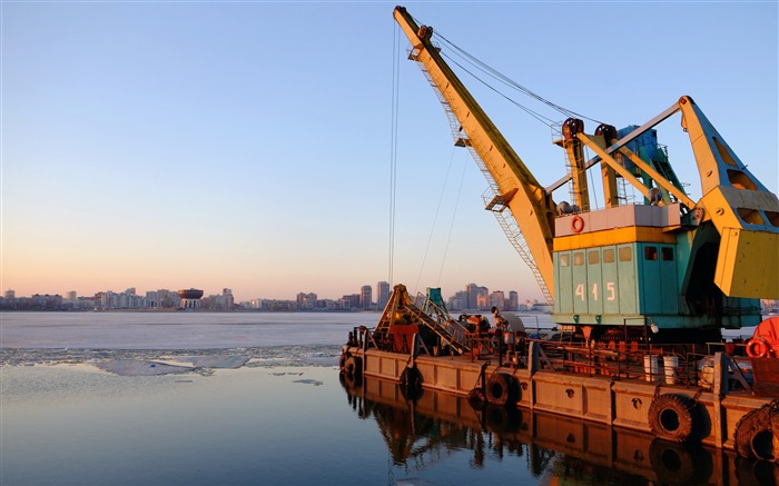 Mer, terminal, navire, équipement de levage, glace flottante Vues:9185