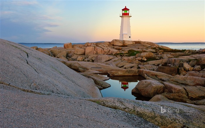 Canada, Rock, Plage, Coucher de soleil, Phare, 2018, Bing Vues:6869