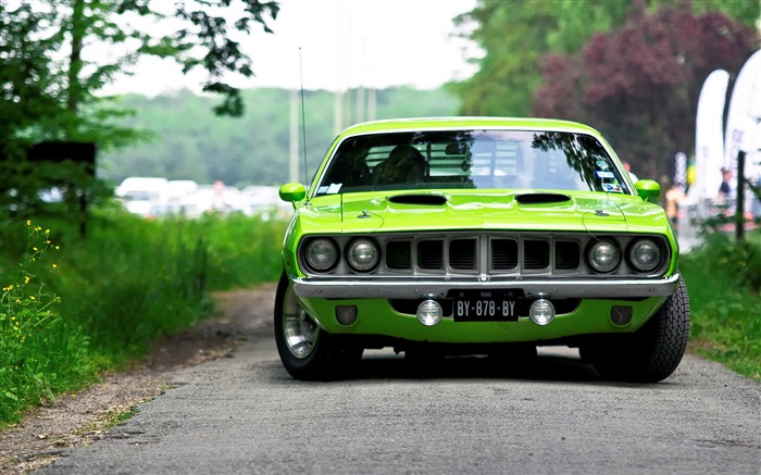 Plymouth, Barracuda, Verde, Clásico, Coche Vistas:8449