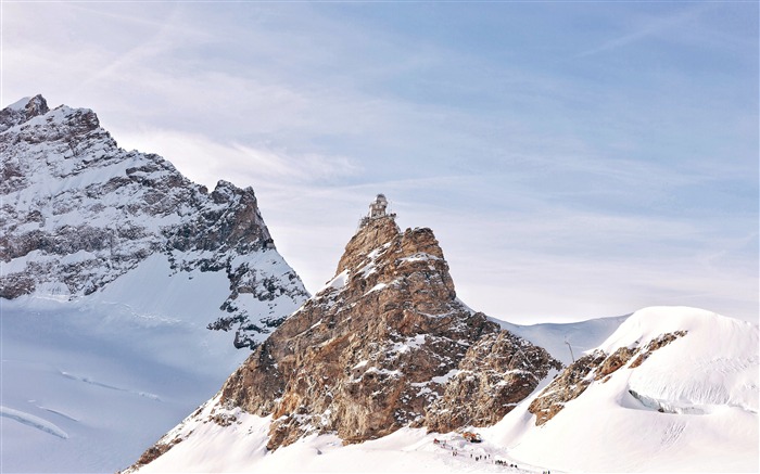 Invierno, montaña de nieve, pico, montaña, clima Vistas:8425