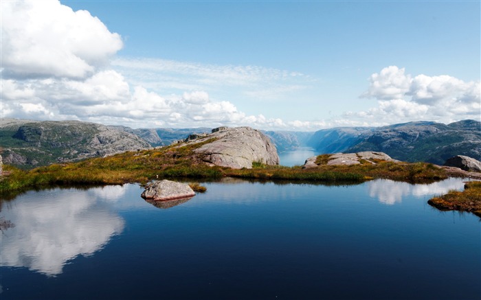 Deserto, alta montanha, lago, nuvem branca Visualizações:10204