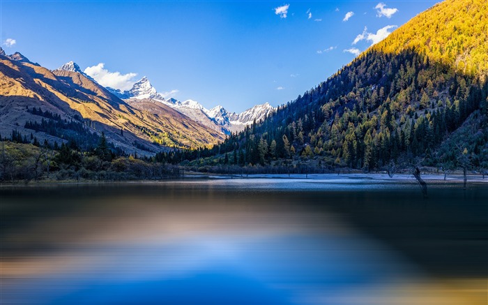 China, tibet, tranqüilo, lago, neve, montanha, sol Visualizações:13555