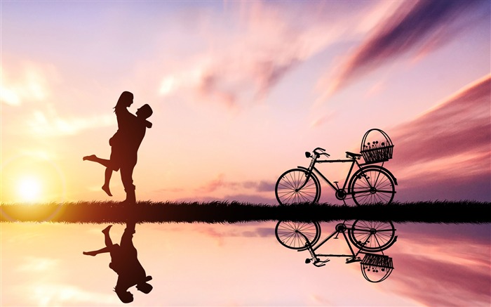 China Valentine Day couple bicycle sunset silhouette Views:10100 Date:2018/8/17 1:48:55