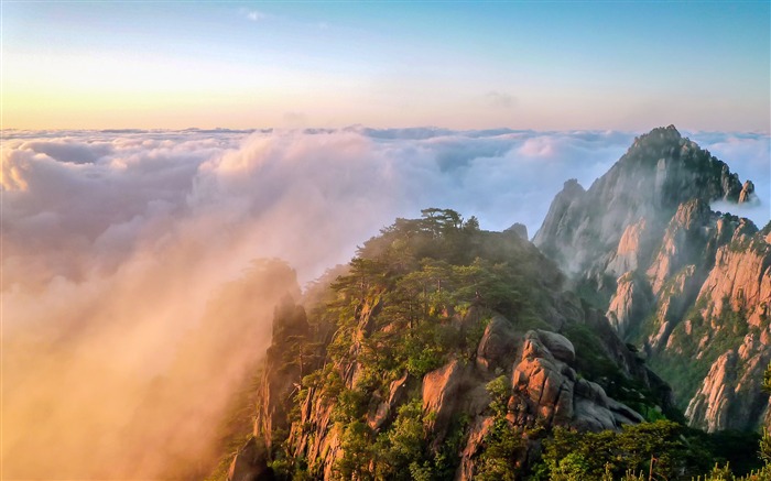 China, huangshan, Yunhai, amanhecer, alpino, paisagem Visualizações:14634