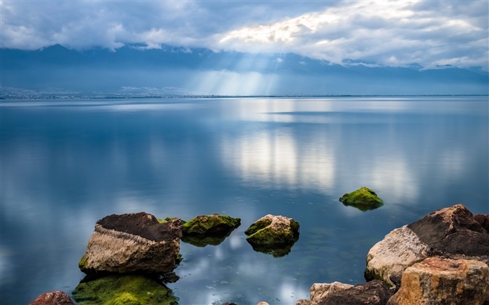 China, Yunnan, Lago Erhai, lago, horizonte Vistas:9107