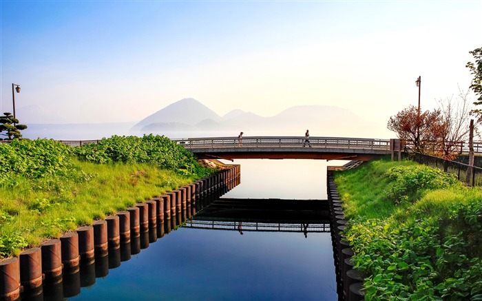 日本，北海道，湖，桥，阳光 浏览:8560