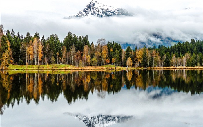 2018, Jungle, Automne, Lac, Montagne enneigée, Reflet Vues:5824