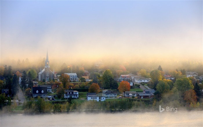 Canadá, Quebec, Otoño, Mañana, Niebla Vistas:8051