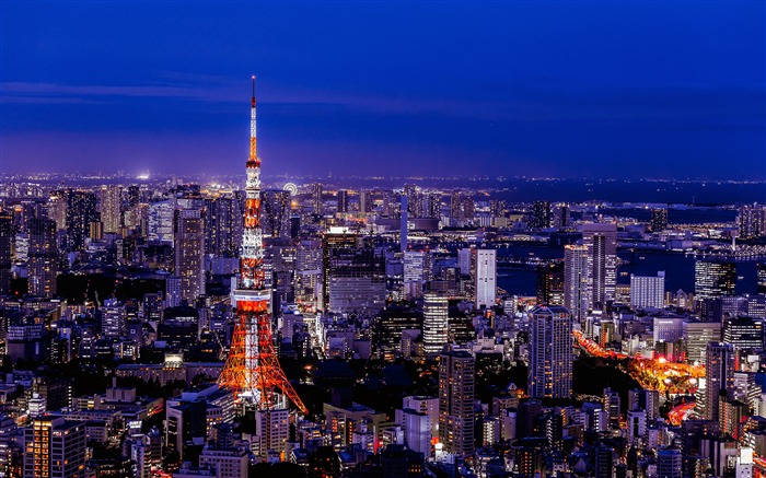 日本，東京，夢幻城市，東京鐵塔，夜景 查看次數:25133