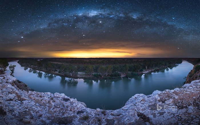 Vía Láctea sobre el río Murray, 2018, Bing, Escritorio Vistas:9065