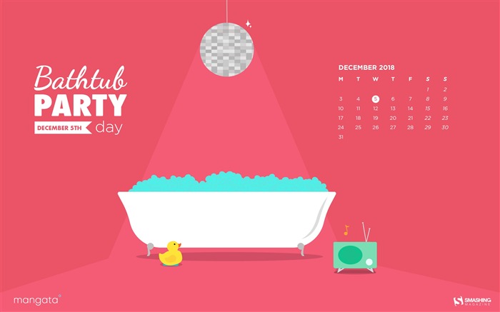 Bathtub Party Day, décembre 2018, calendriers Vues:5051