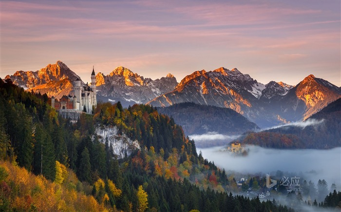 Neuschwanstein, Allemagne, Bavière, Bing, Papier peint, 2018 Vues:9112