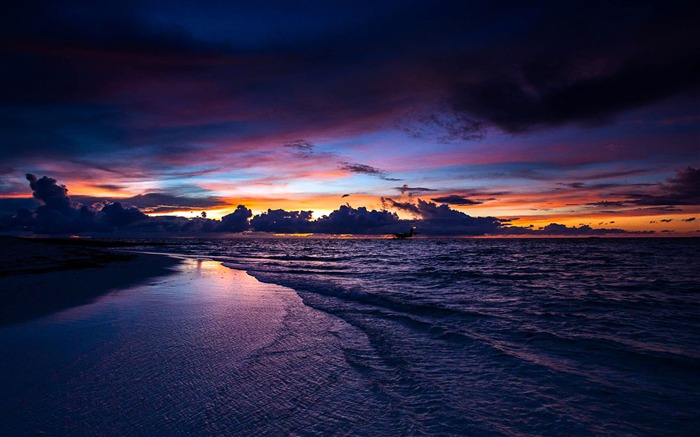 Mar, playa, orilla, atardecer, HD, paisaje Vistas:12751