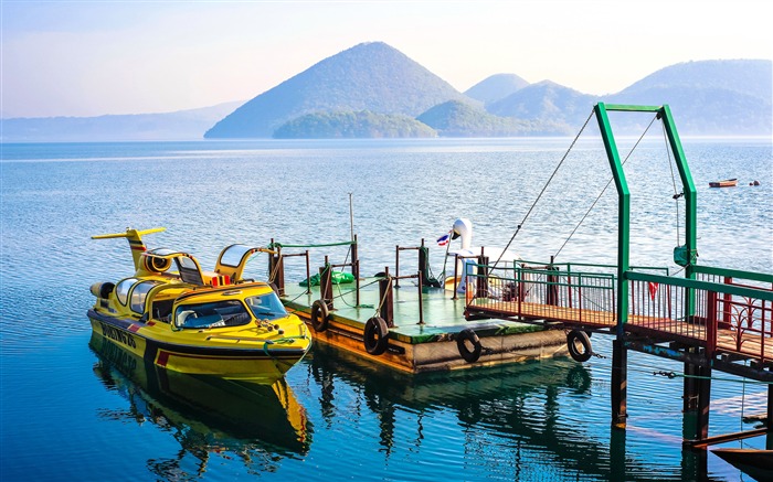 Lancha, Toyako, Muelle, Hokkaido, Japón Vistas:7221