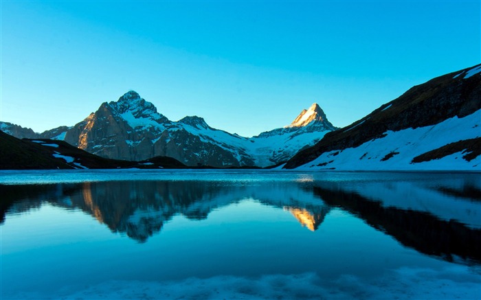 Suiza, montañas nevadas, Bachalpsee, lago Vistas:14951