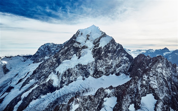 Inverno, monte, cozinheiro, pico, natureza, paisagem Visualizações:8552