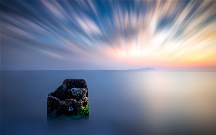 Temprano en la mañana, horizonte del océano, 2019, HD, Naturaleza, Foto Vistas:9118