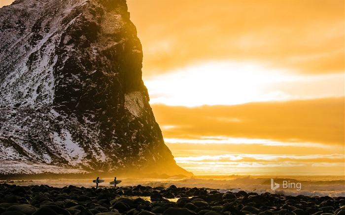 Surfers, îles Lofoten, Norvège, 2019, Bing, Ordinateur de bureau Vues:6840