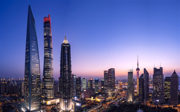 Shanghai, Lujiazui, hito, Noche, HD, Fotografía Vistas:13988