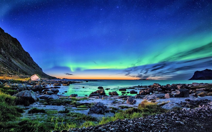 Rochoso, Praia, Seascape, Aurora Boreal, 2020, Foto Visualizações:8401