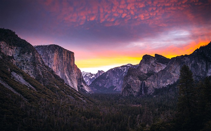 Parque Nacional de Yosemite, Pôr do sol, 2020, Natureza, Cenário, Foto Visualizações:11816