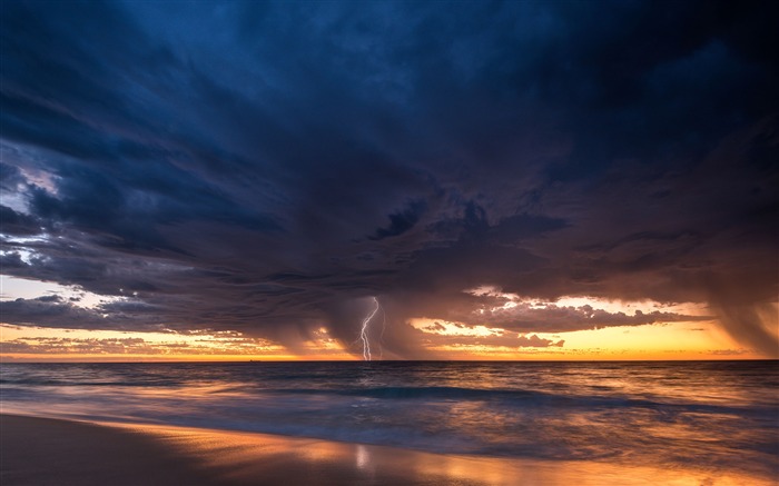 Perth, verano, tormenta, playa, 2020, Bing, escritorio Vistas:8971