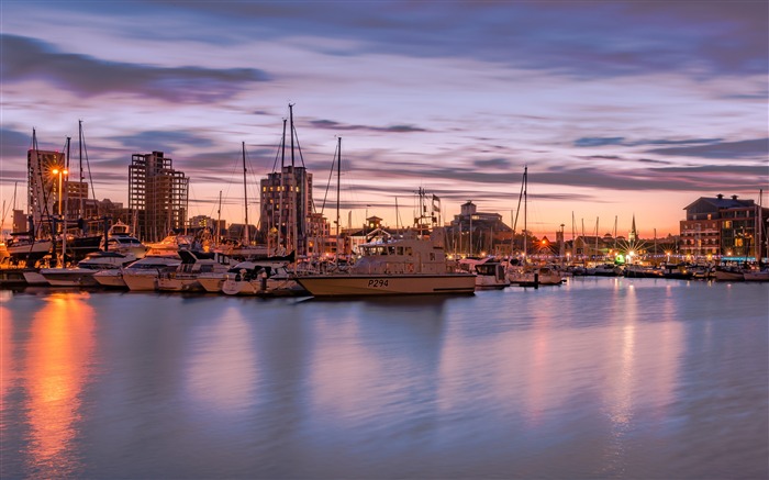 Ville, Jetée, Bateau, Coucher de soleil, 2020, HD, Photographie Vues:8504